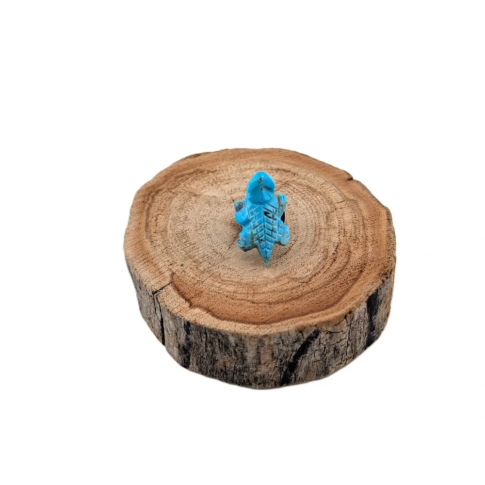 Navajo Kingman Turquoise Horned Lizard Tie Tac Hand Carved‎ Chris McCabe **